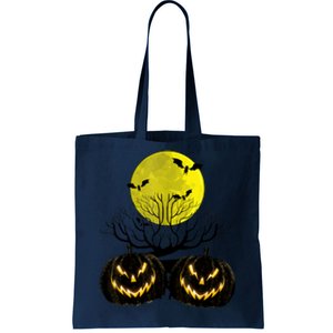 Fanged Fire Jack O Lantern Pumpkin Halloween Premium Tote Bag