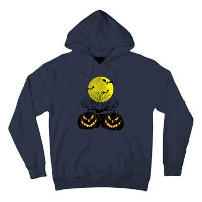 Fanged Fire Jack O Lantern Pumpkin Halloween Premium Tall Hoodie