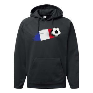 France Flag Jersey French Soccer Team French Performance Fleece Hoodie