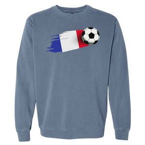 France Flag Jersey French Soccer Team French Garment-Dyed Sweatshirt