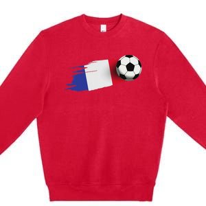 France Flag Jersey French Soccer Team French Premium Crewneck Sweatshirt