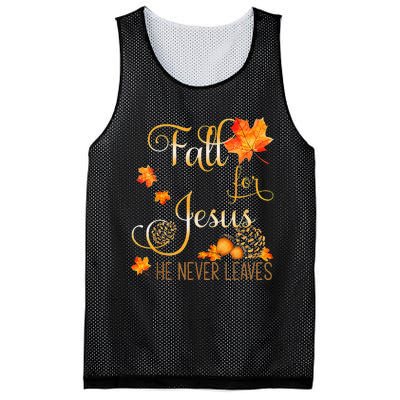 Fall For Jesus He Never Leaves Autumn Christian Prayers Cool Mesh Reversible Basketball Jersey Tank