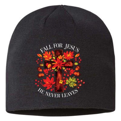 Fall For Jesus He Never Leaves Sustainable Beanie