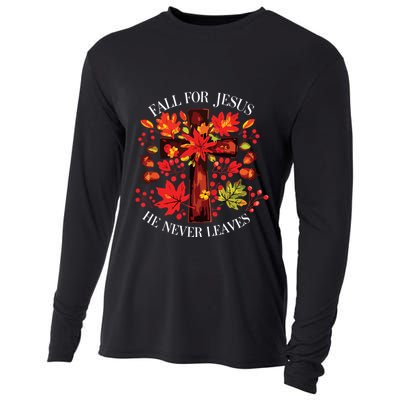 Fall For Jesus He Never Leaves Cooling Performance Long Sleeve Crew