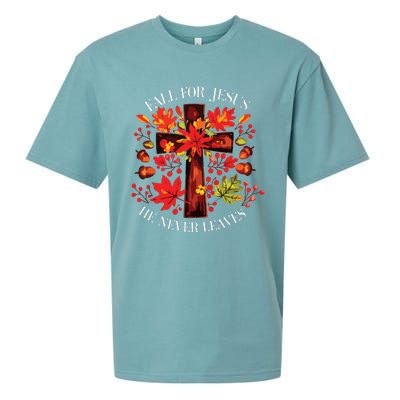 Fall For Jesus He Never Leaves Sueded Cloud Jersey T-Shirt