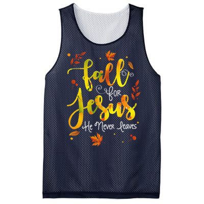 Fall For Jesus He Never Leaves Christian Faith Jesus Lover Mesh Reversible Basketball Jersey Tank