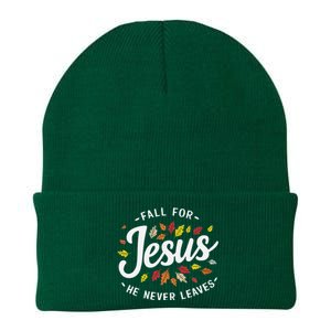 Fall For Jesus Autumn Leaves Faith Religious Knit Cap Winter Beanie