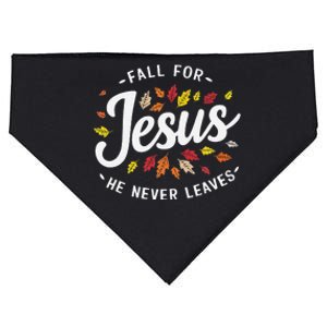 Fall For Jesus Autumn Leaves Faith Religious USA-Made Doggie Bandana