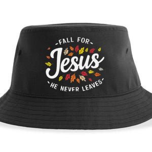 Fall For Jesus Autumn Leaves Faith Religious Sustainable Bucket Hat