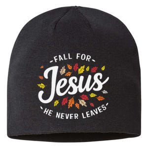 Fall For Jesus Autumn Leaves Faith Religious Sustainable Beanie