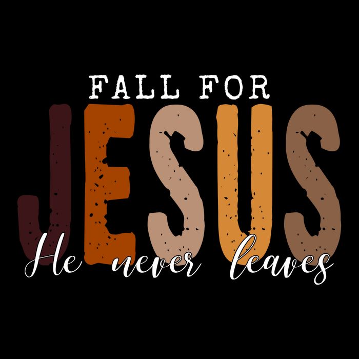 Fall For Jesus He Never Leaves Quote Backpack