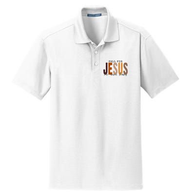 Fall For Jesus He Never Leaves Quote Dry Zone Grid Polo