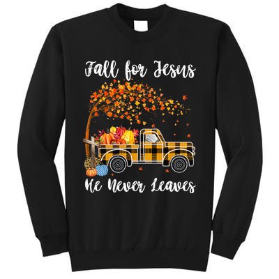 Fall For Jesus He Never Leaves Autumn Thanksgiving Sweatshirt