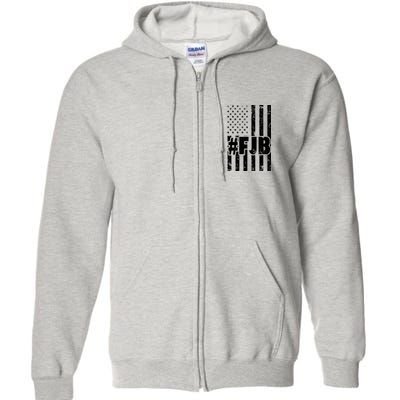FJB F Joe Biden Vintage American Flag Full Zip Hoodie
