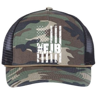 FJB F Joe Biden Vintage American Flag Retro Rope Trucker Hat Cap