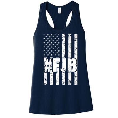 FJB F Joe Biden Vintage American Flag Women's Racerback Tank