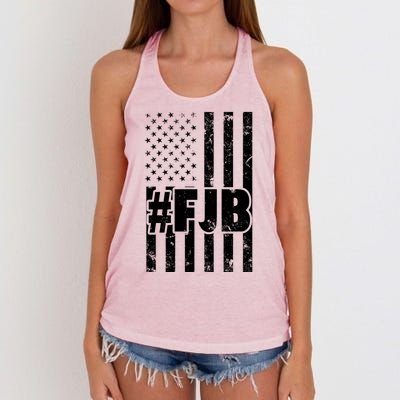 FJB F Joe Biden Vintage American Flag Women's Knotted Racerback Tank