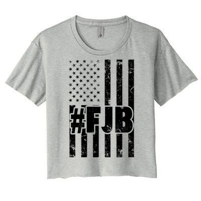 FJB F Joe Biden Vintage American Flag Women's Crop Top Tee