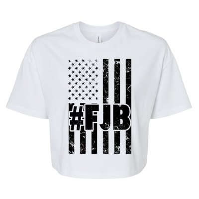 FJB F Joe Biden Vintage American Flag Bella+Canvas Jersey Crop Tee