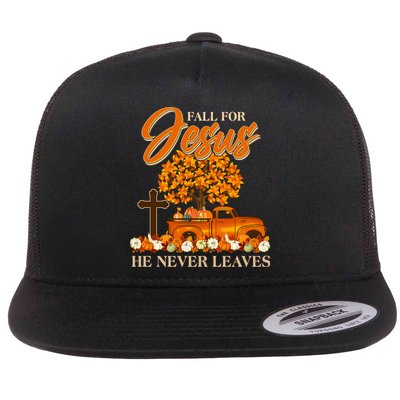 Fall For Jesus Ne Never Leaves Flatbill Hat