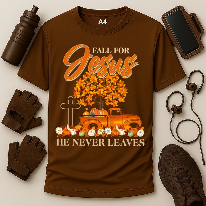 Fall For Jesus Ne Never Leaves Cooling Performance Crew T-Shirt