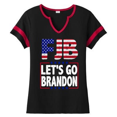 FJB F Joe Biden Lets Go Brandon Ladies Halftime Notch Neck Tee