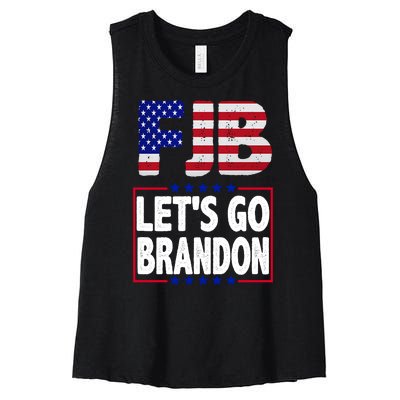 FJB F Joe Biden Lets Go Brandon Women's Racerback Cropped Tank