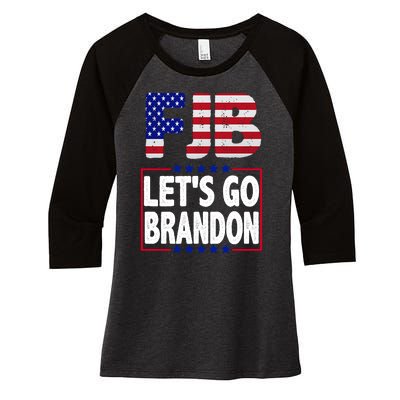 FJB F Joe Biden Lets Go Brandon Women's Tri-Blend 3/4-Sleeve Raglan Shirt