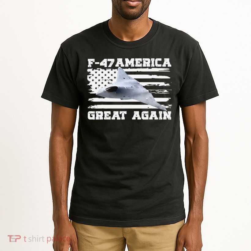 F47 Fighter Jet Aircraft US Flag F-47 Jet USA F47 Fighter Tall T-Shirt