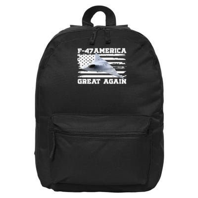 F47 Fighter Jet Aircraft US Flag F-47 Jet USA F47 Fighter 16 in Basic Backpack
