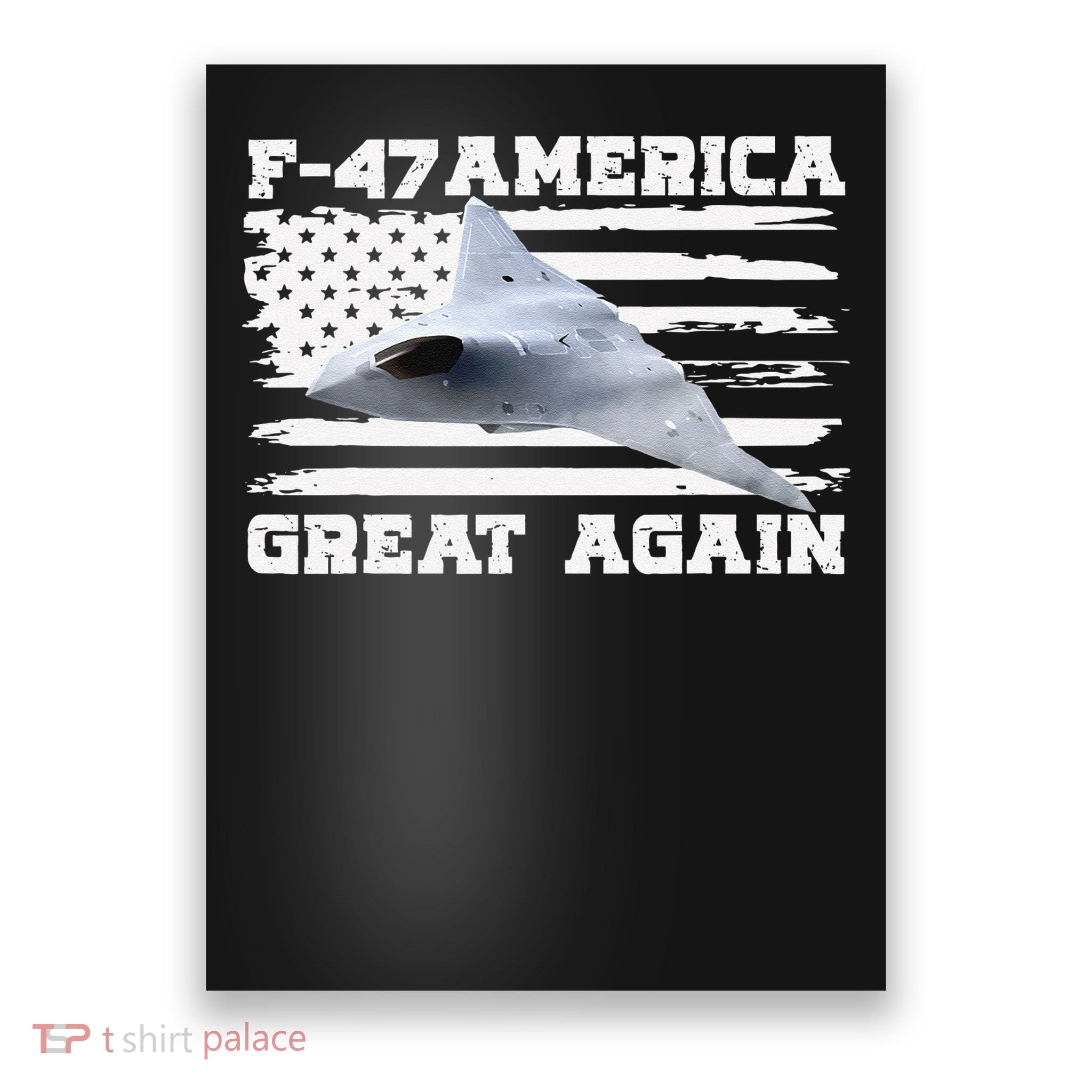 F47 Fighter Jet Aircraft US Flag F-47 Jet USA F47 Fighter Poster