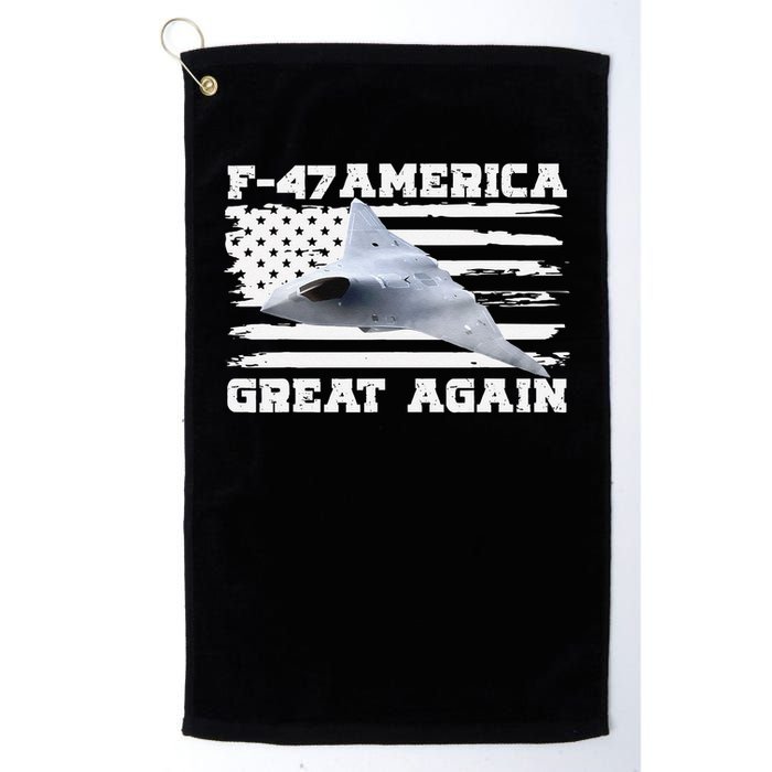 F47 Fighter Jet Aircraft US Flag F-47 Jet USA F47 Fighter Golf Towel