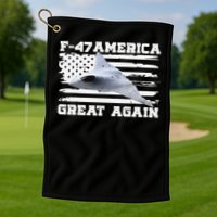 F47 Fighter Jet Aircraft US Flag F-47 Jet USA F47 Fighter Golf Towel