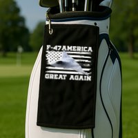 F47 Fighter Jet Aircraft US Flag F-47 Jet USA F47 Fighter Golf Towel