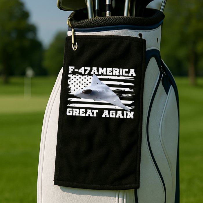 F47 Fighter Jet Aircraft US Flag F-47 Jet USA F47 Fighter Golf Towel