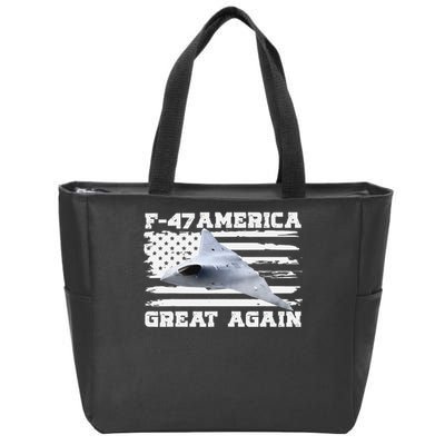 F47 Fighter Jet Aircraft US Flag F-47 Jet USA F47 Fighter Zip Tote Bag