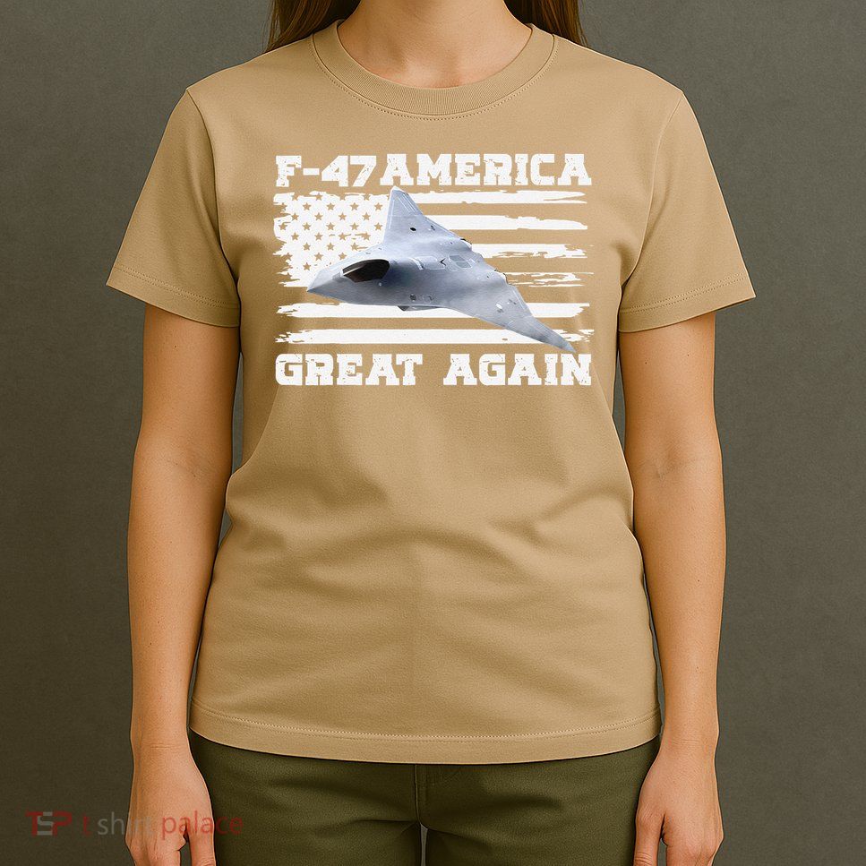 F47 Fighter Jet Aircraft US Flag F-47 Jet USA F47 Fighter T-Shirt