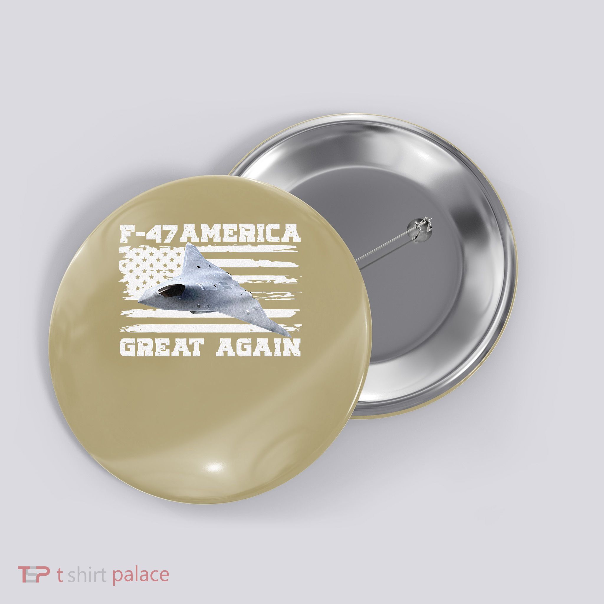 F47 Fighter Jet Aircraft US Flag F-47 Jet USA F47 Fighter Button