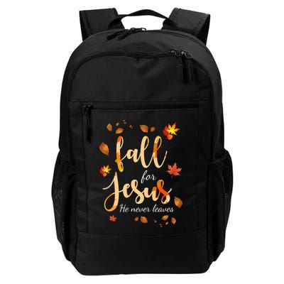 Fall For Jesus He Never Leaves Autumn Backpack