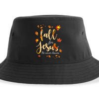 Fall For Jesus He Never Leaves Autumn Sustainable Bucket Hat