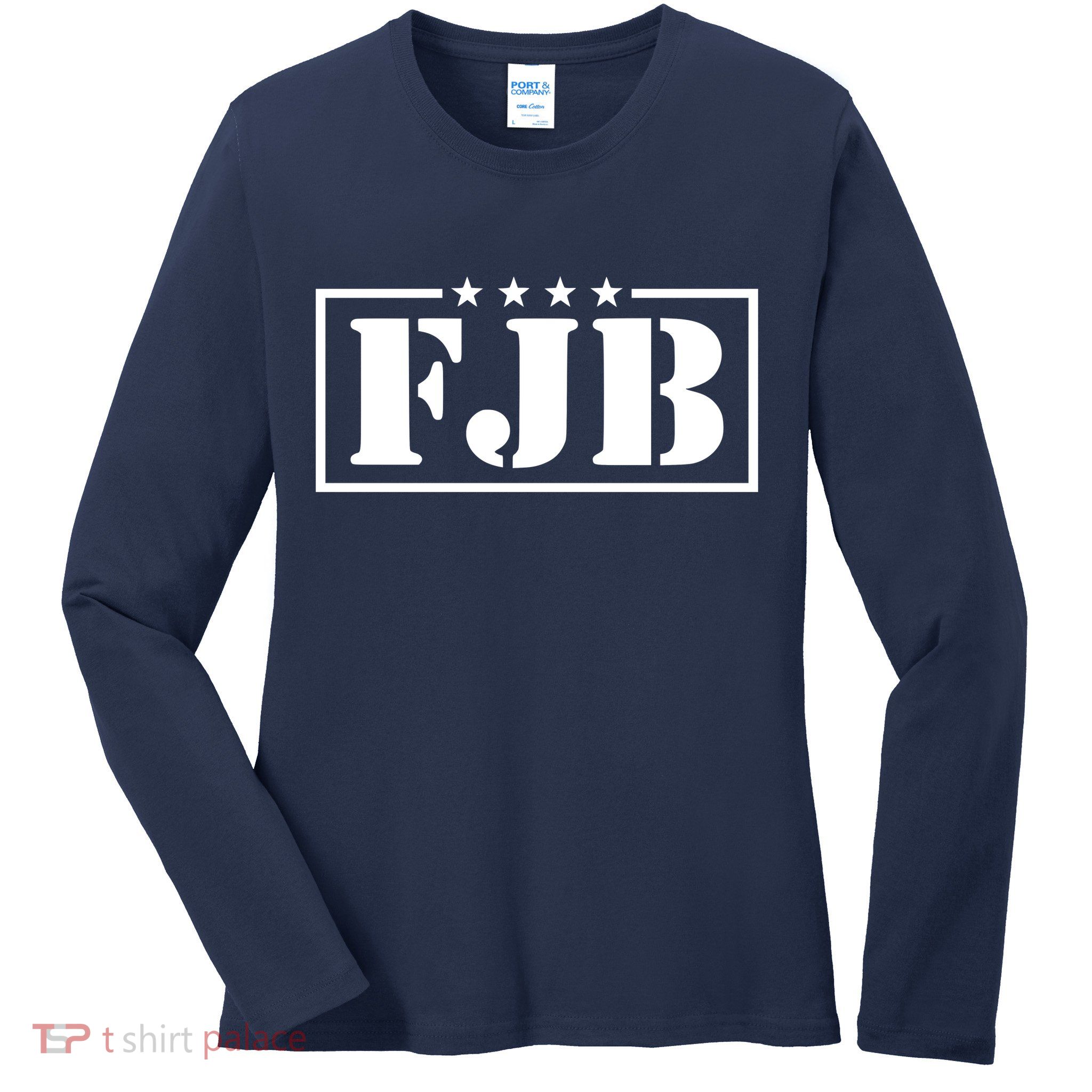 FJB F Joe Biden Anti Biden Military Ladies Long Sleeve Shirt