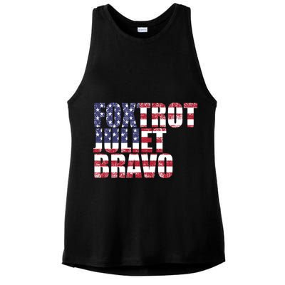 FJB Foxtrot Juliet Bravo USA Anti Biden Ladies PosiCharge Tri-Blend Wicking Tank