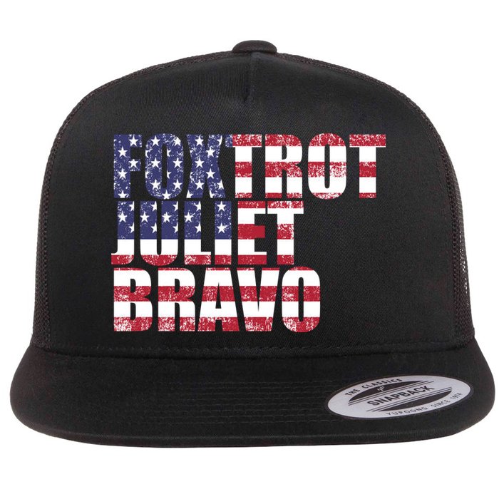 FJB Foxtrot Juliet Bravo USA Anti Biden Flat Bill Trucker Hat