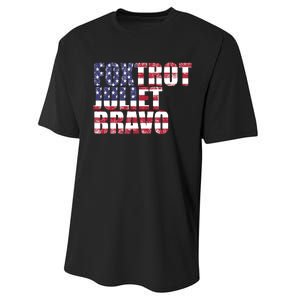 FJB Foxtrot Juliet Bravo USA Anti Biden Performance Sprint T-Shirt