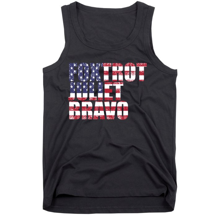 FJB Foxtrot Juliet Bravo USA Anti Biden Tank Top