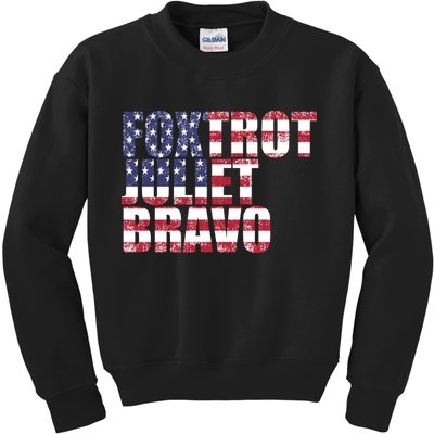 FJB Foxtrot Juliet Bravo USA Anti Biden Kids Sweatshirt