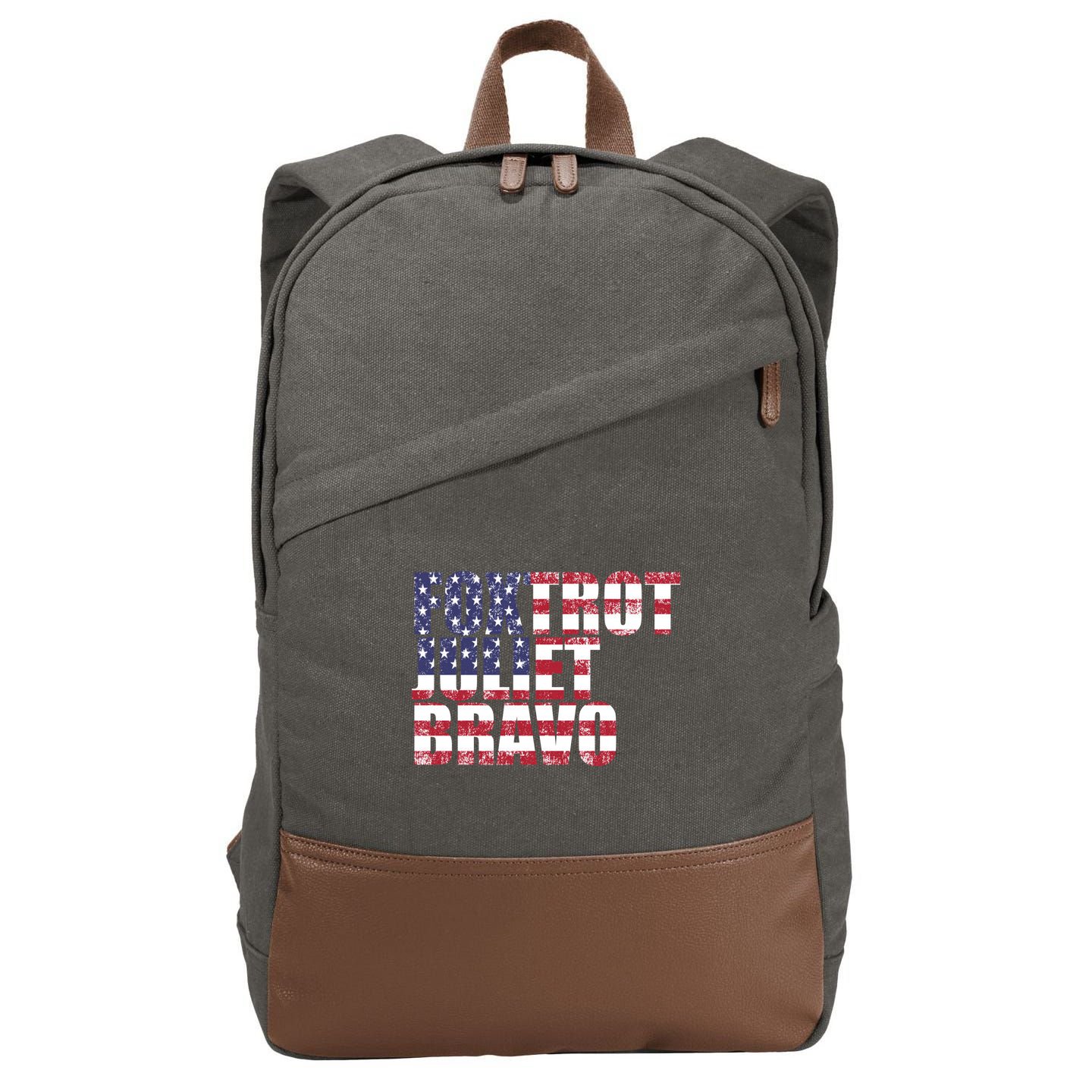FJB Foxtrot Juliet Bravo USA Anti Biden Cotton Canvas Backpack