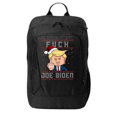 FJB F Joe Biden Trump Middle Finger Ugly Christmas City Backpack