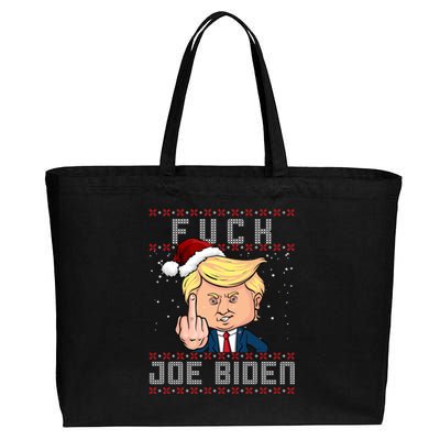 FJB F Joe Biden Trump Middle Finger Ugly Christmas Cotton Canvas Jumbo Tote