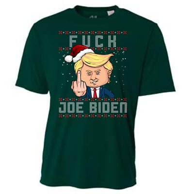 FJB F Joe Biden Trump Middle Finger Ugly Christmas Cooling Performance Crew T-Shirt